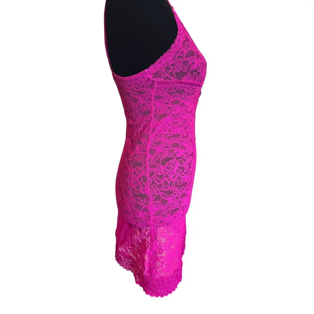 Victoria's Secret Lace Mini Slip Dress Hot Pink